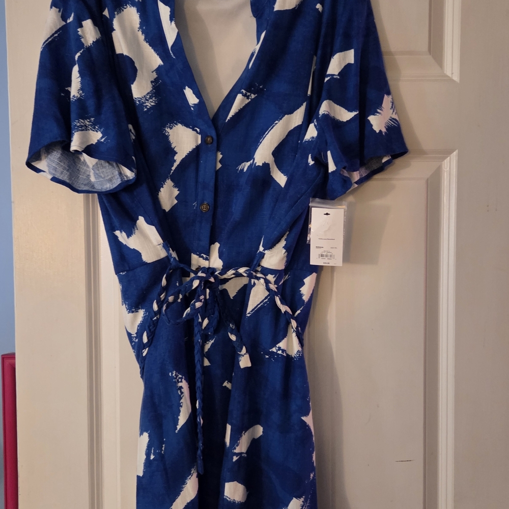 Nine West Blue and White Dress